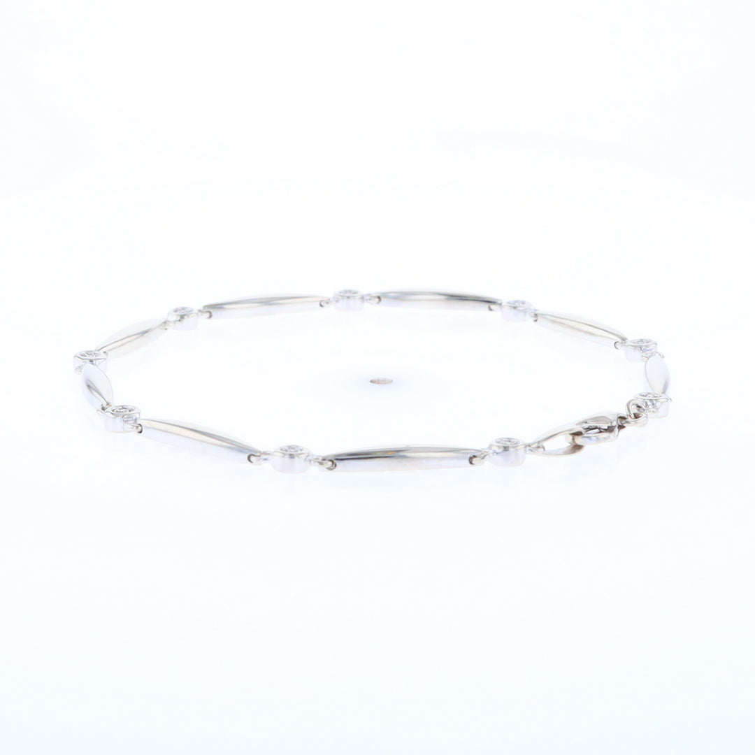 Elongated Link Diamond Bracelet