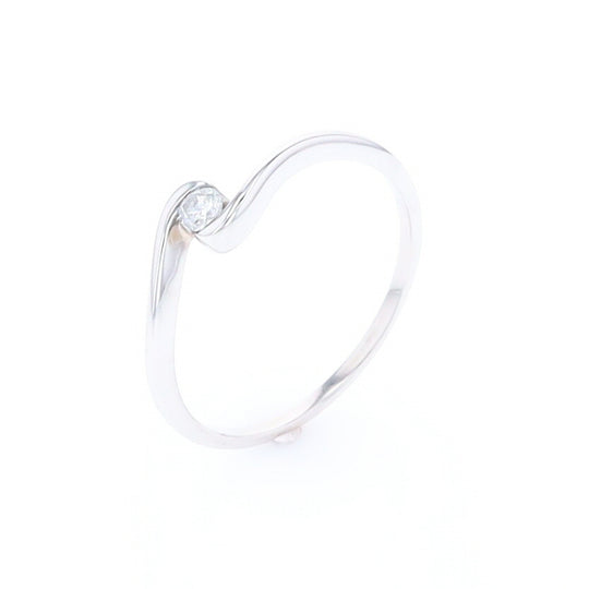 White Gold Wrap Solitaire Ring