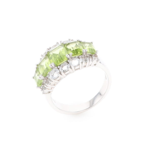 Peridot and CZ Cocktail Ring