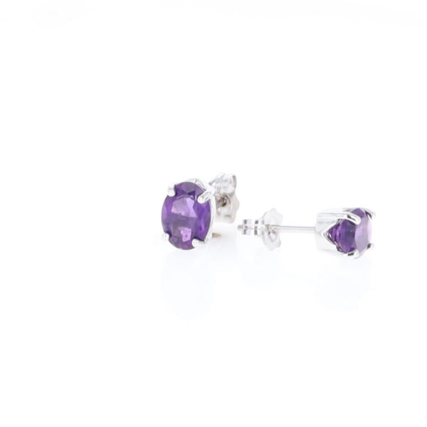 Oval Amethyst Stud Earrings