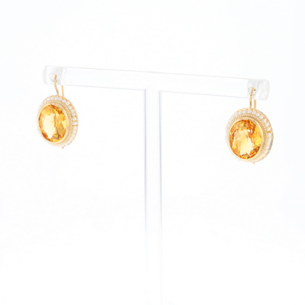 Citrine & Pearl Earrings