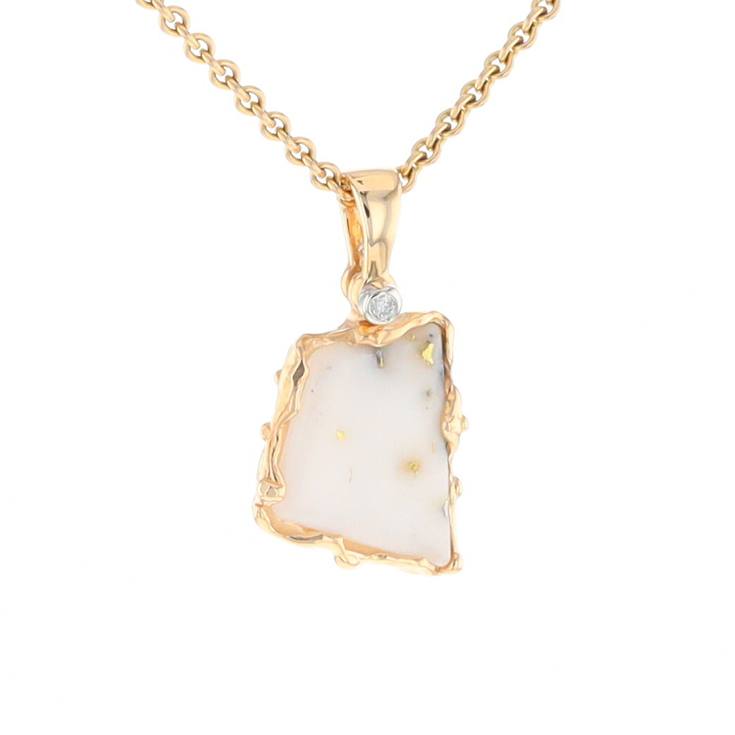 Gold Quartz Freeform Pendant (G2)