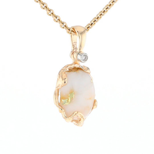 Gold Quartz Free Form Pendant