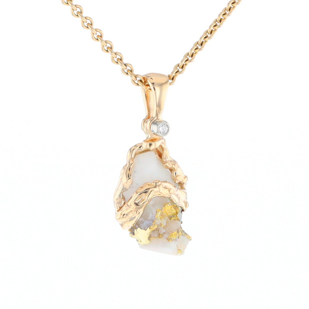 Rough Gold quartz Freeform Pendant