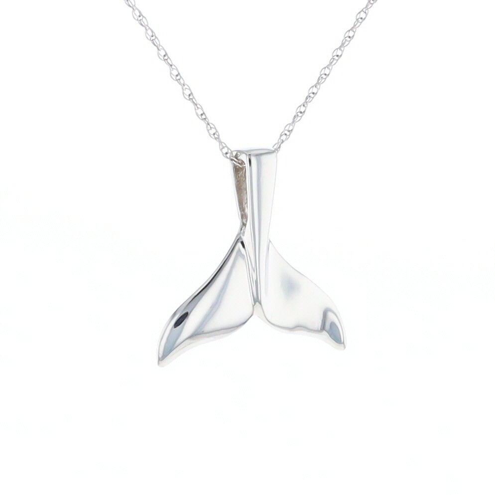 Whale Tail Pendant 14kt Gold High Polish Realistically Designed