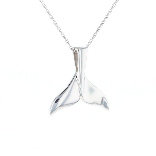 Whale Tail Pendant 14kt Gold High Polish Realistically Designed