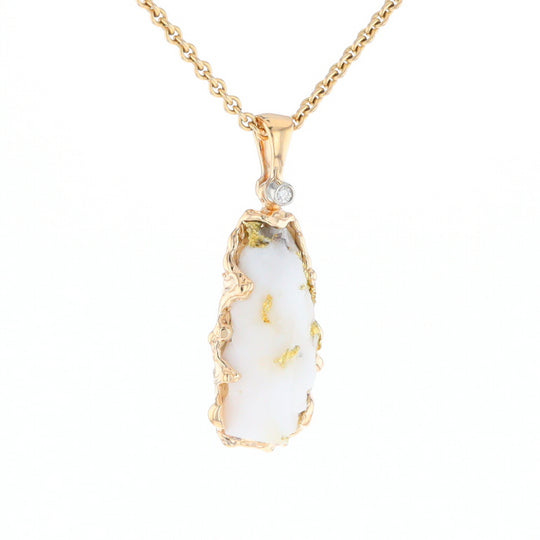 Rough Gold Quartz Freeform Pendant