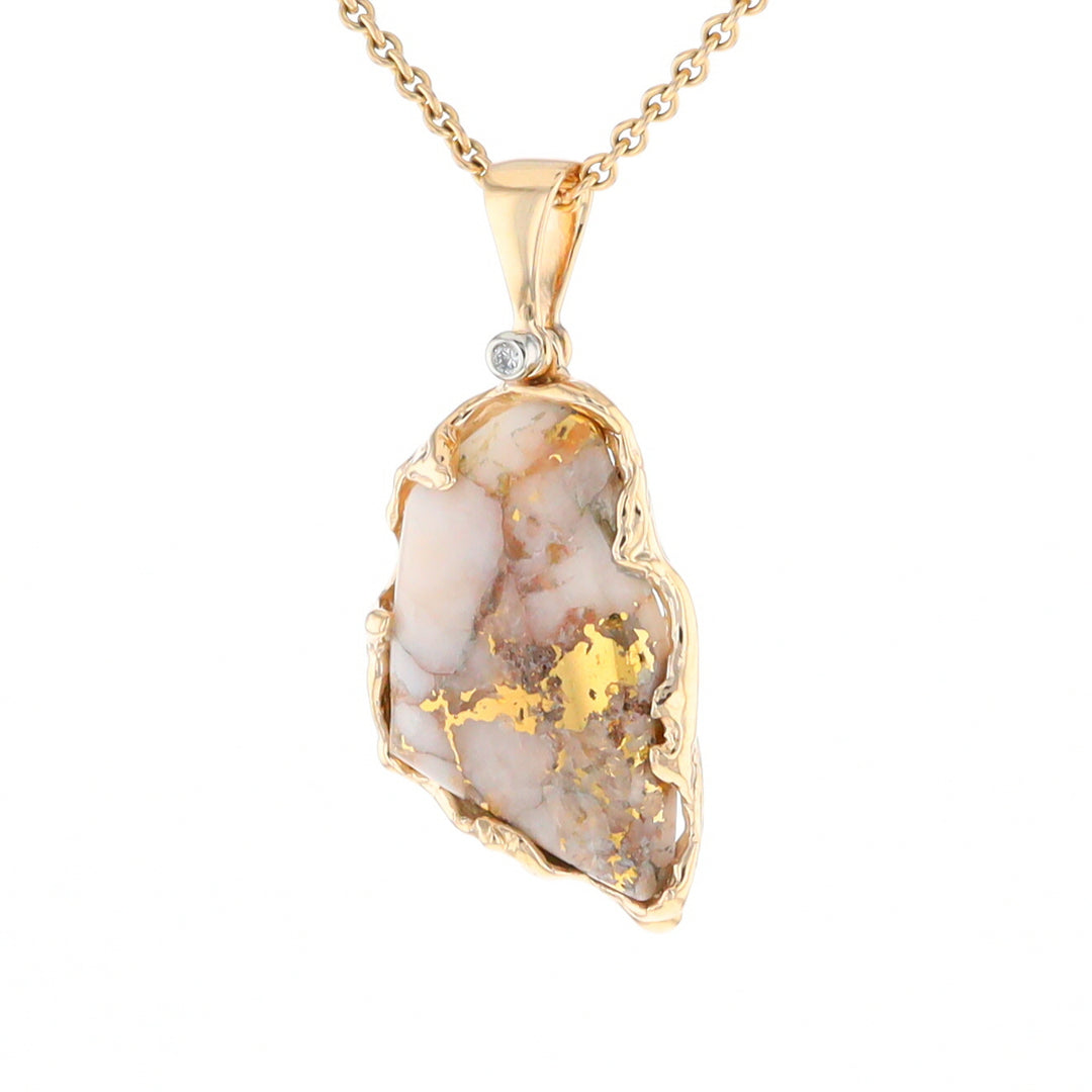 Gold Quartz Freeform Pendant (G2)