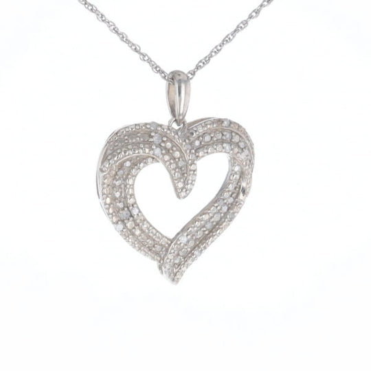 Frosted Diamond Heart Necklace