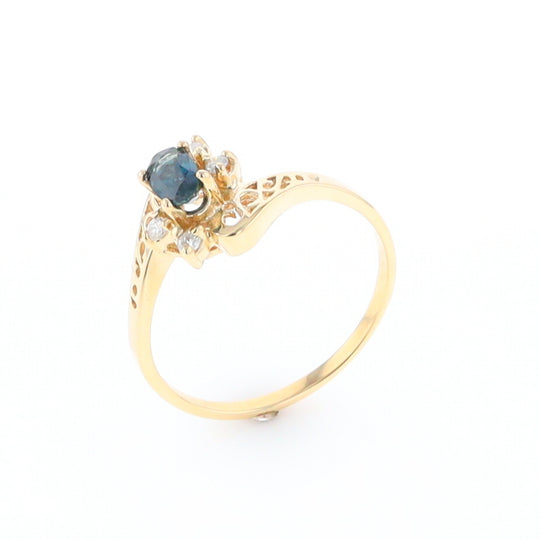 Oval Sapphire Diamond Bypass Ring