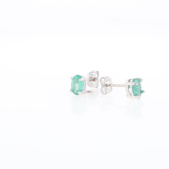 Oval Emerald Stud Earrings