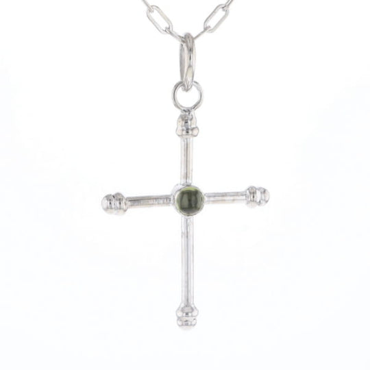 Silver Peridot Cross