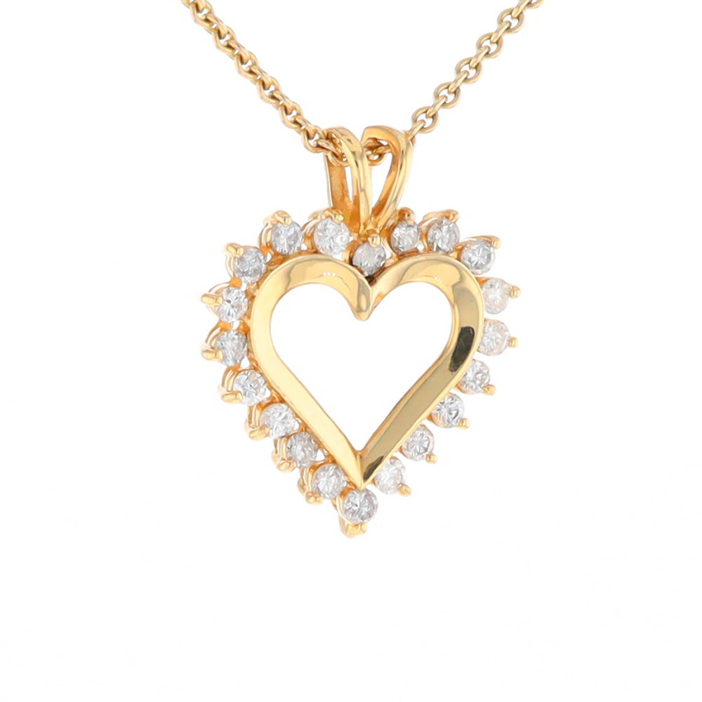 Open Heart Diamond Halo Pendant