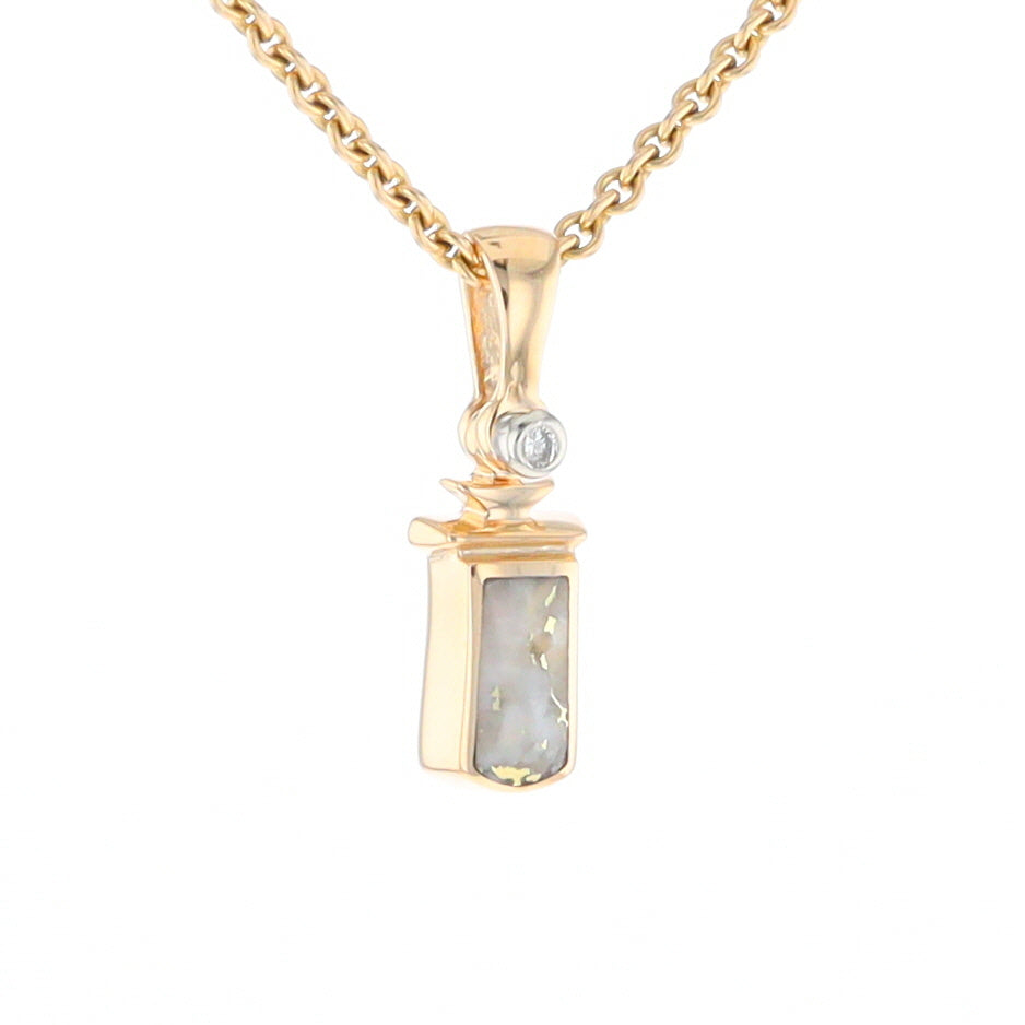 Gold Quartz Banner Shaped Pendant