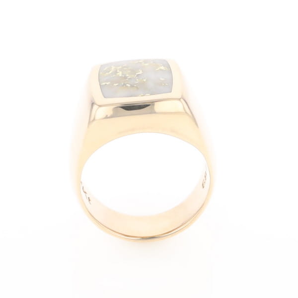 Natural Gold Quartz Men's Ring