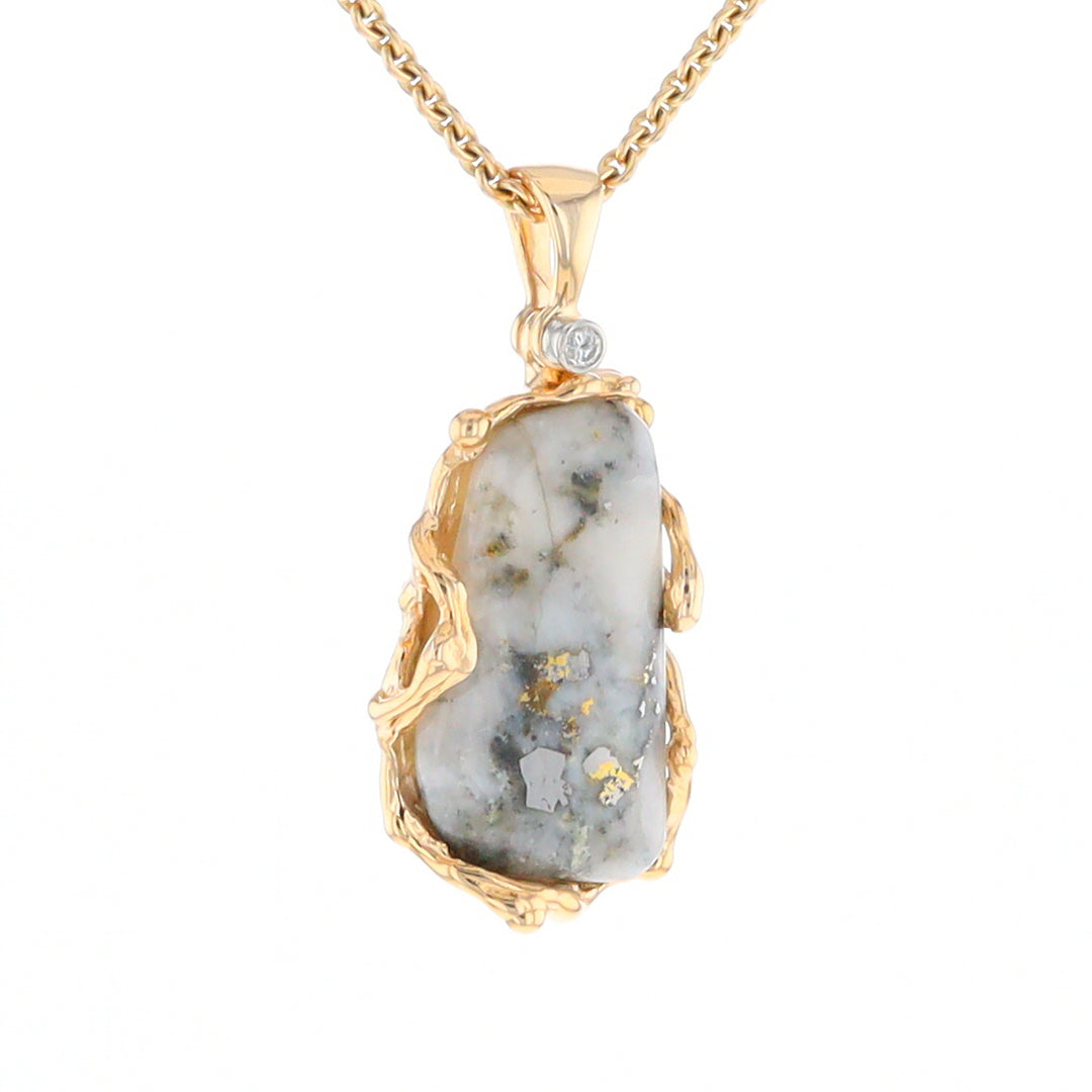 Free Form Gold Quartz Pendant