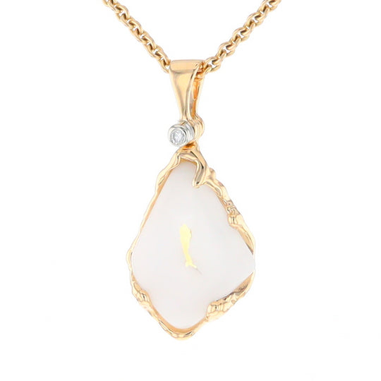 Gold Quartz Freeform Pendant (G2)