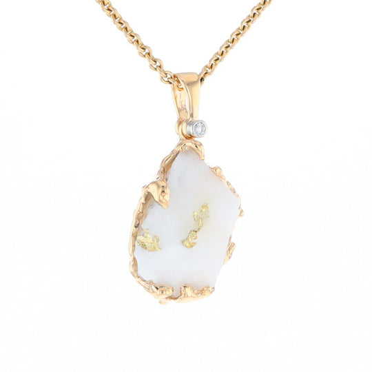 Rough Gold Quartz Freeform Pendant