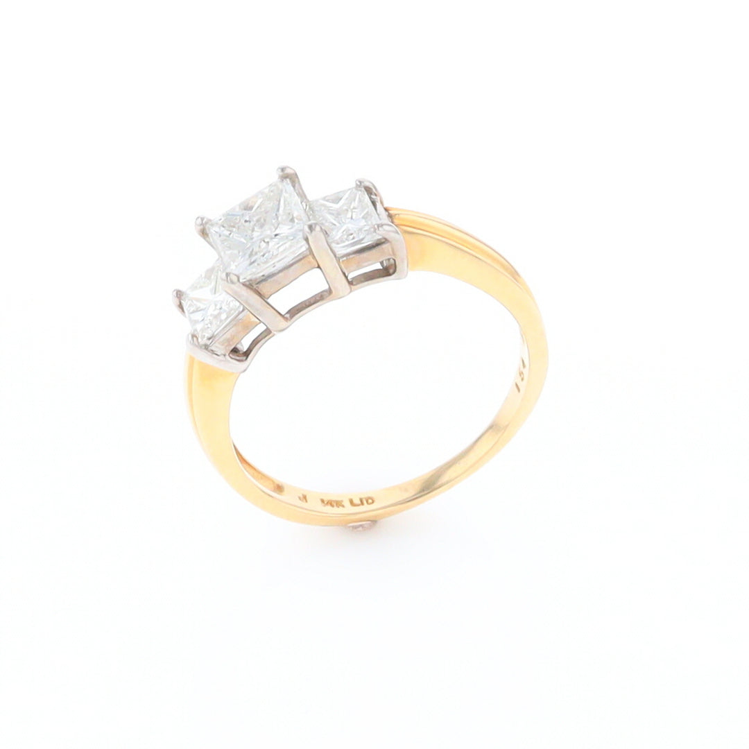 Two-Tone Princess Cut Diamond Engagement Ring