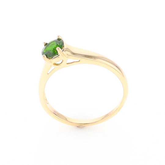 Chrome Diopside Solitaire Ring