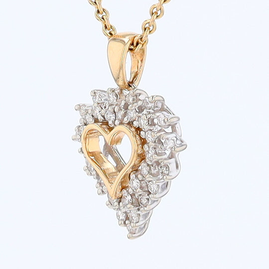 Yellow Gold Diamond Heart Pendant