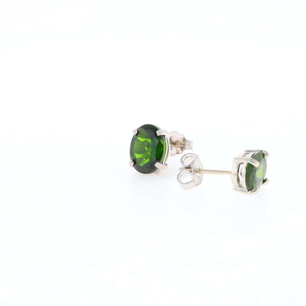 Chrome Diopside Solitaire Studs