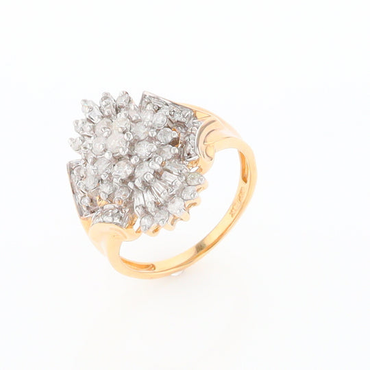 10K Gold Diamond Cluster Cocktail Ring