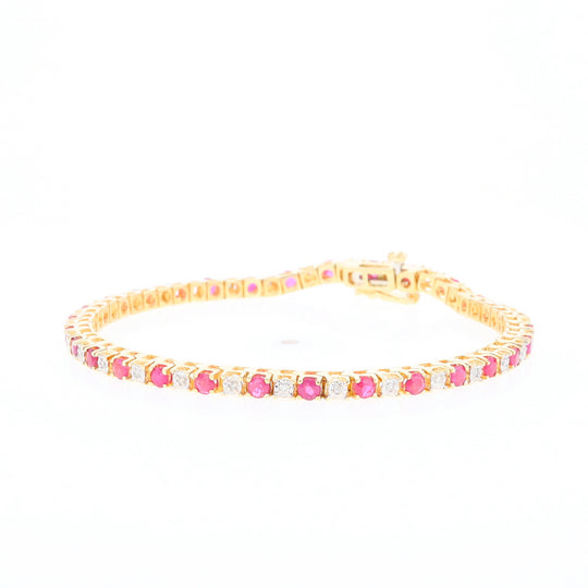 Ruby and Diamond Tennis Bracelet