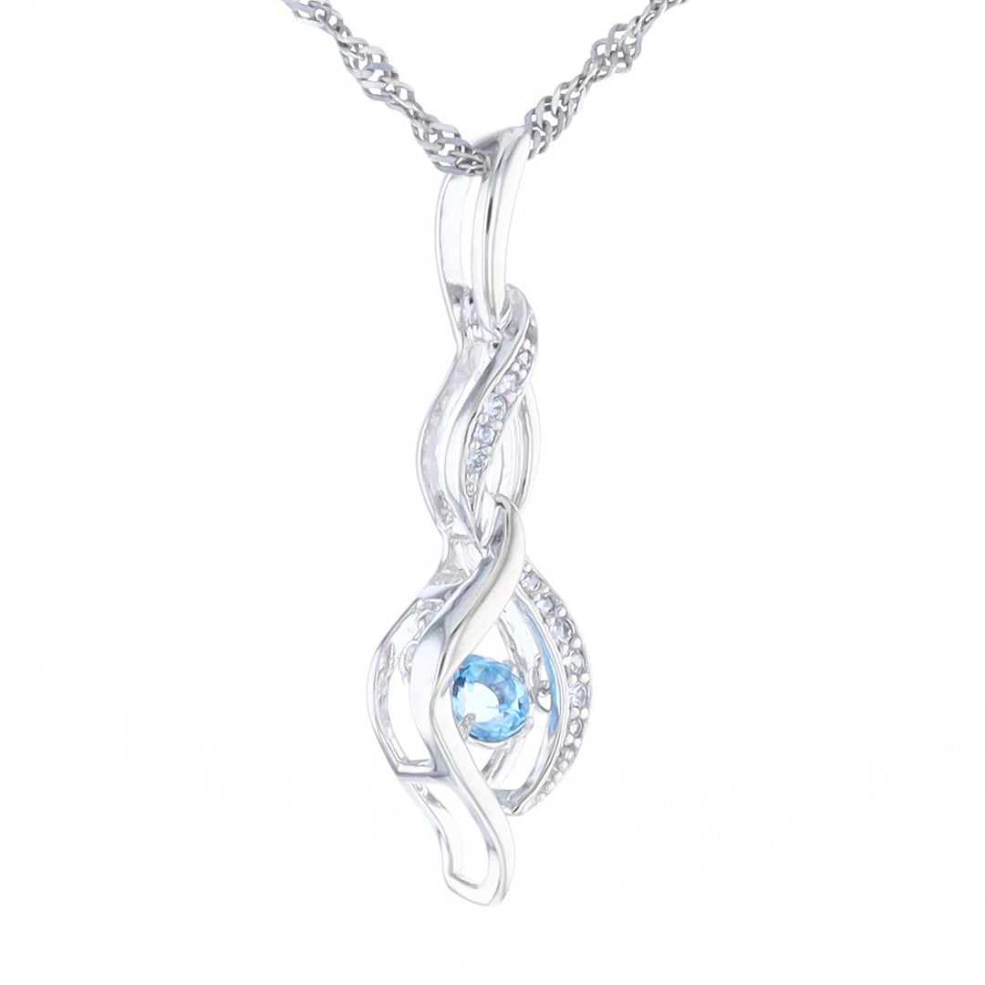 Floating Topaz Twisted Pendant