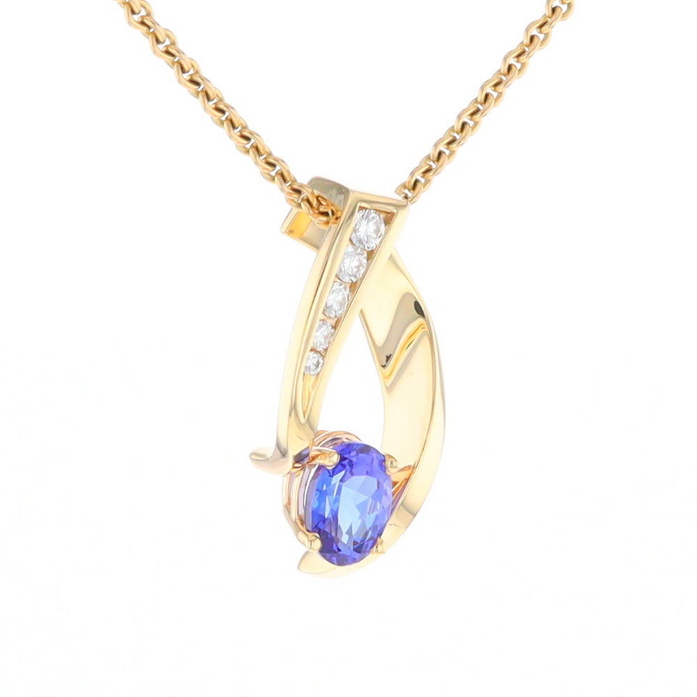 Synthetic Sapphire & Diamond Slide Pendant