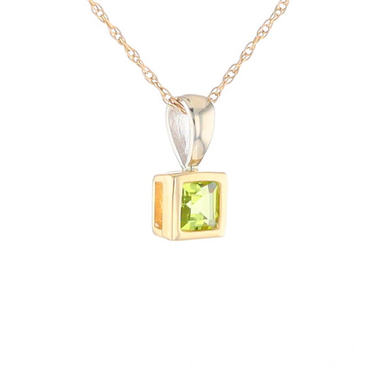 Two-Tone Bezel Peridot Pendant