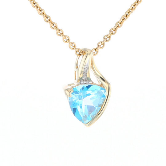 Trillion Blue Topaz Diamond Pendant