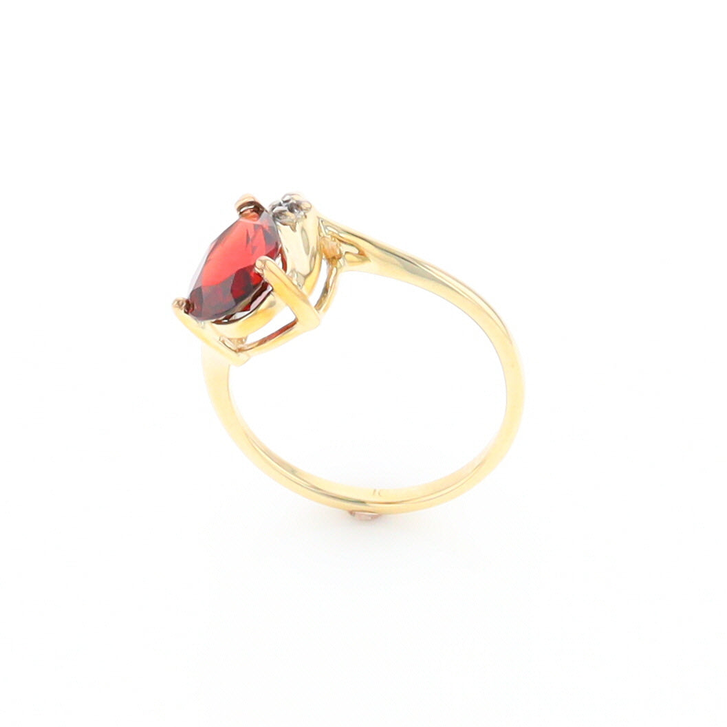 Pear Garnet Ring