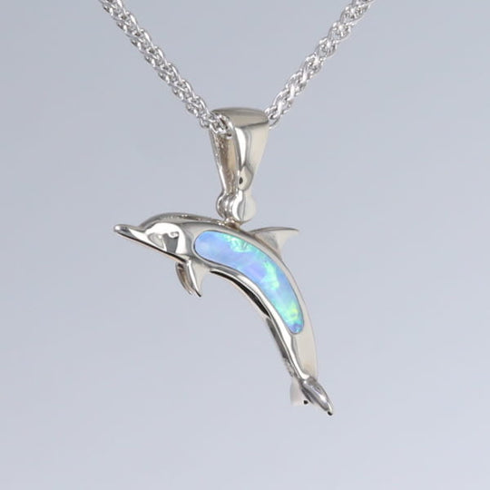 Opal Pendant Inlaid Sea Life Dolphin
