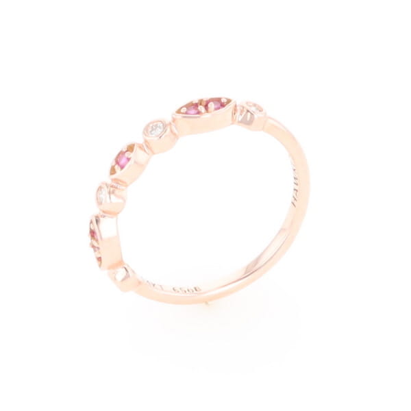 Pink Sapphire Simply Vintage Wedding Band