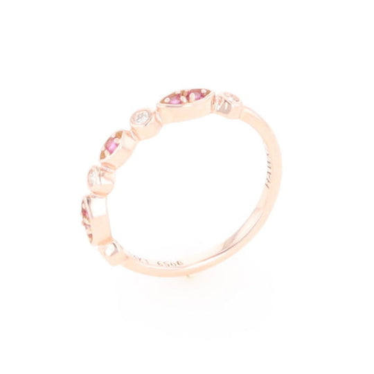 Pink Sapphire Simply Vintage Wedding Band