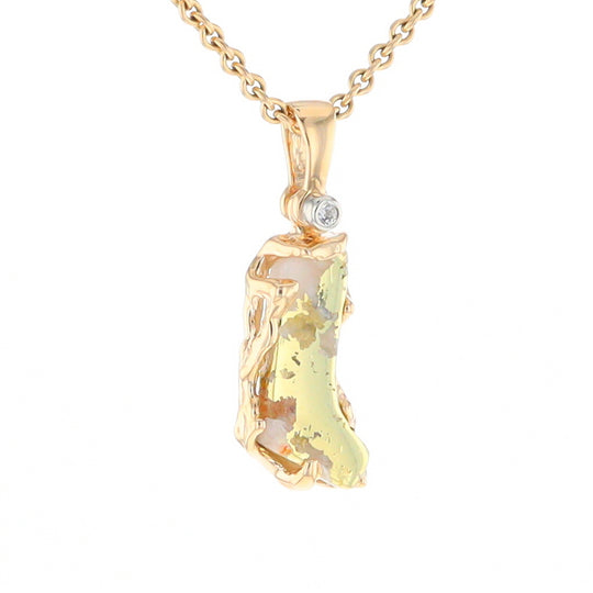 Gold Quartz Freeform Pendant (G2)