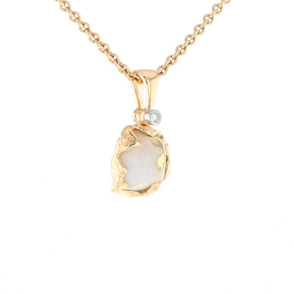 Gold Quartz Freeform Pendant - G1