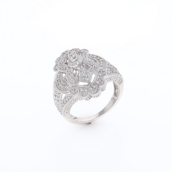 Floral Filigree Design Diamond Ring