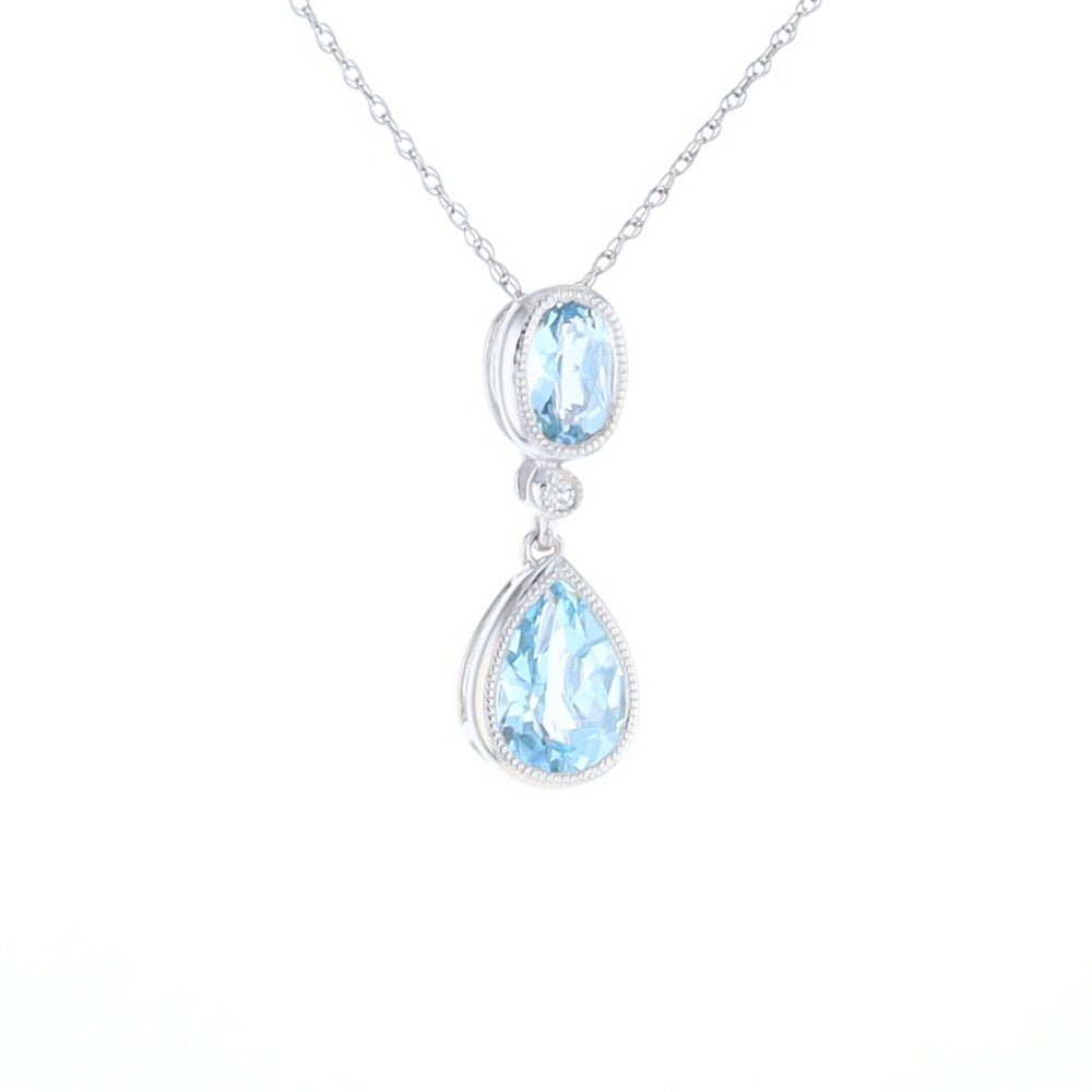 Oval and Pear-Shaped Aquamarine Pendant