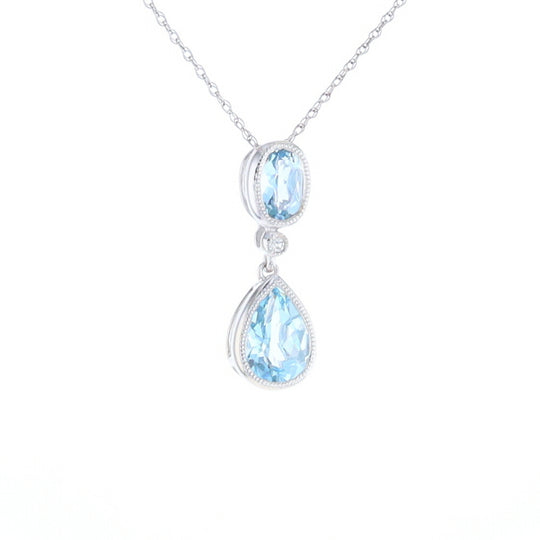 Oval and Pear-Shaped Aquamarine Pendant