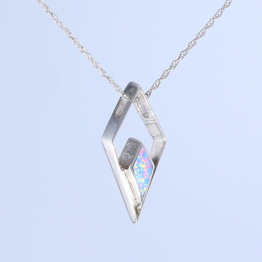 Opal Pendant Diamond Inlaid Design