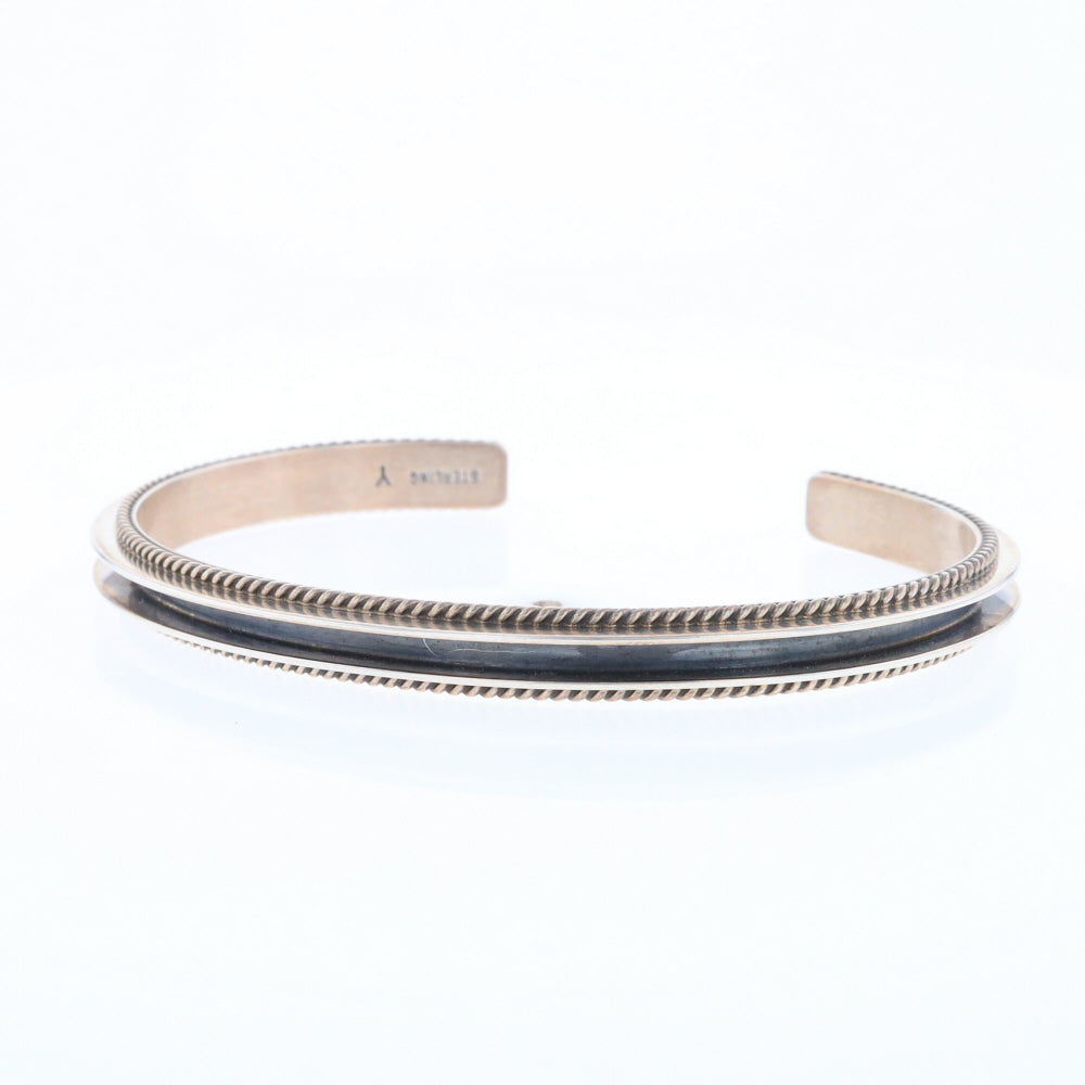 Sterling Silver Blackened Rope Cuff Bracelet