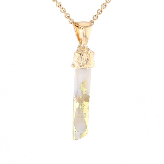 Gold Quartz Free Form Pendant