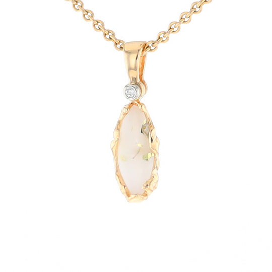 Gold Quartz Freeform Pendant (G2)