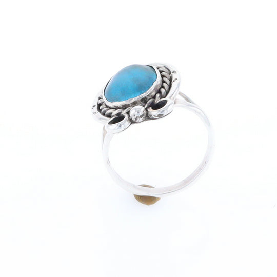 Native Turquoise Rope Design Ring