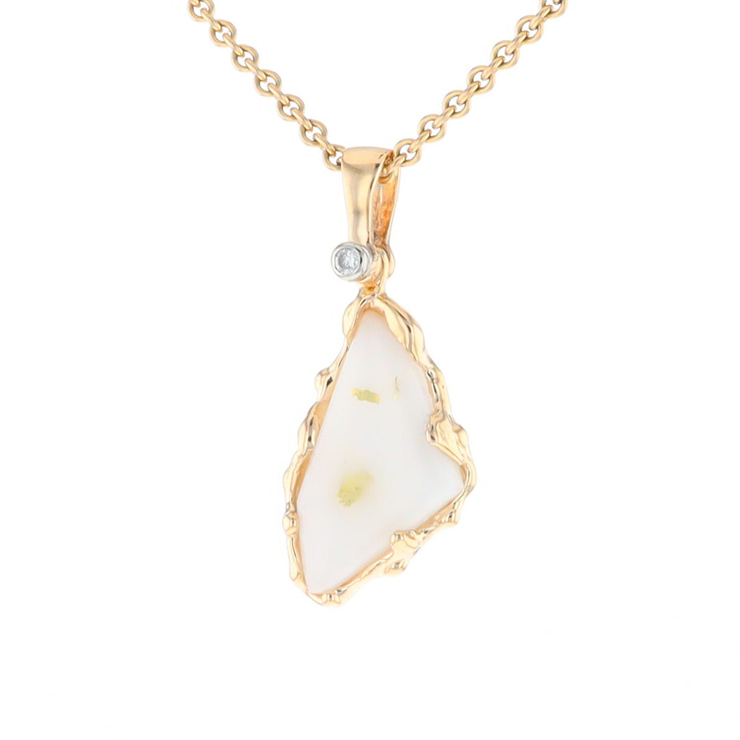 Gold Quartz Freeform Pendant (G2)