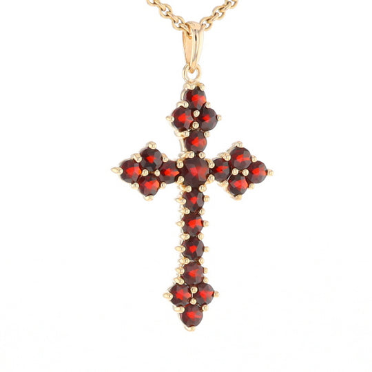 Vintage Garnet Cluster Cross