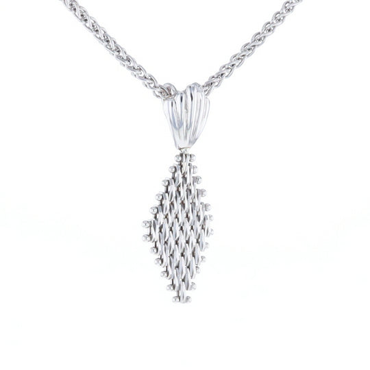 Woven White Gold Pendant