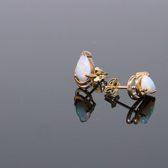 Pear-Shaped Opal Stud Earrings